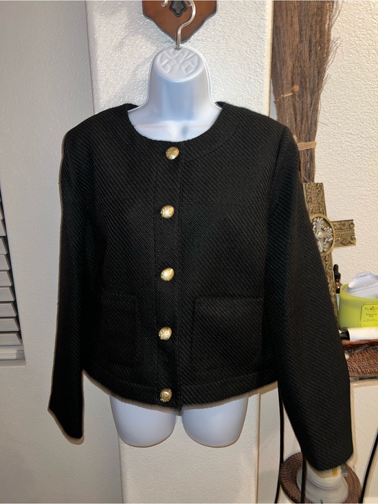 J. Crew Jackets & Blazers - JCrew Classic Black Textured Button-Front Women's Jacket